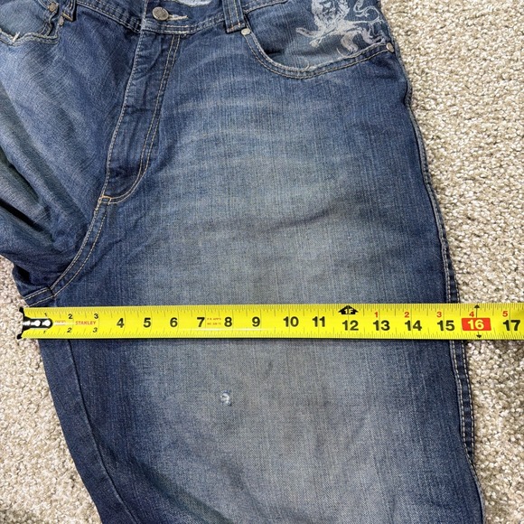 Pelle Pelle Wide leg Baggy Distressed Jeans Y2k Grunge Style 38/33 Essentials - Picture 11 of 13